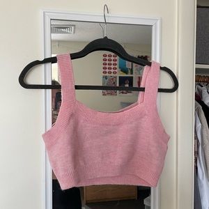 PINK SWEATER CROPPED TOP